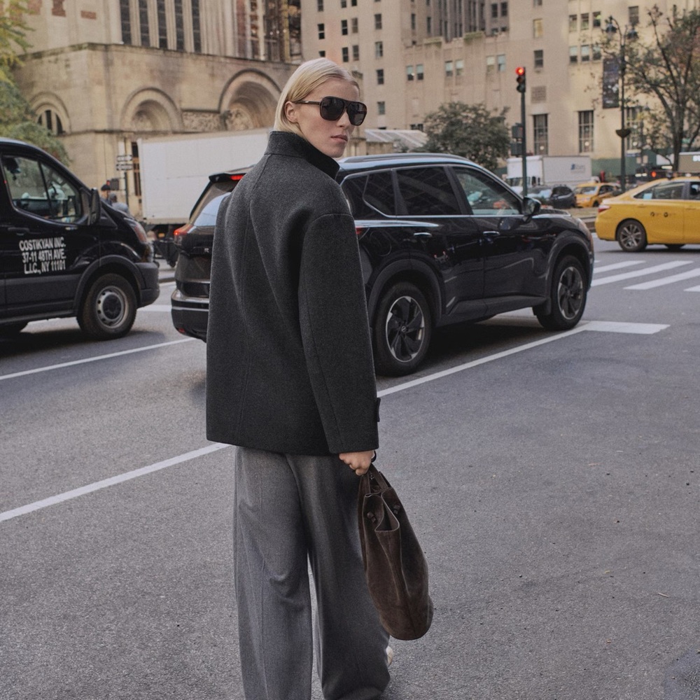 Mango High Neck Wool Blend Coat - Picture 3 of 7
